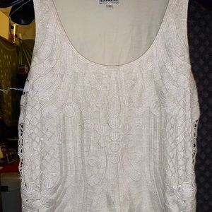 Ivory Lace Tank Top. Large.